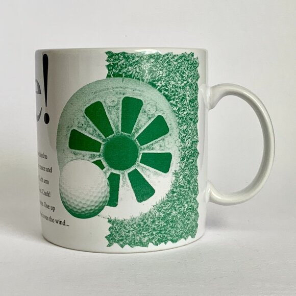 Starbucks 1996 Fore! Golf Sport Coffee Tea Mug Cup 16 oz White Green Collectible - Picture 5 of 10
